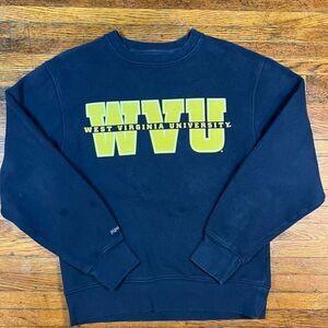 West Virginia Mountaineers Blue Crewneck Sweatshirt University Men's Size SM